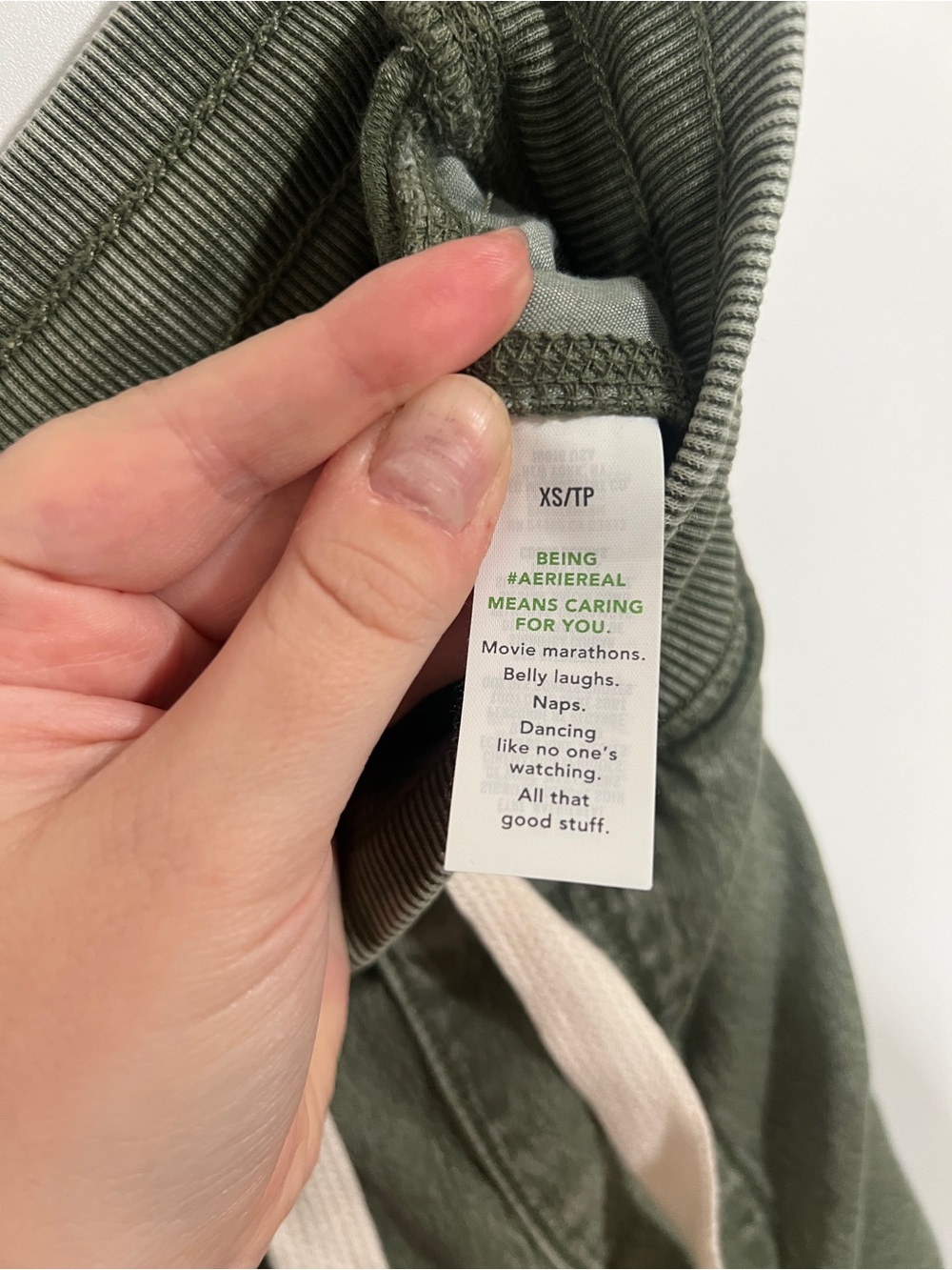 Aerie Wide Leg Pants in Olive Green Tie Waist Size XS Pockets - Picture 7 of 10